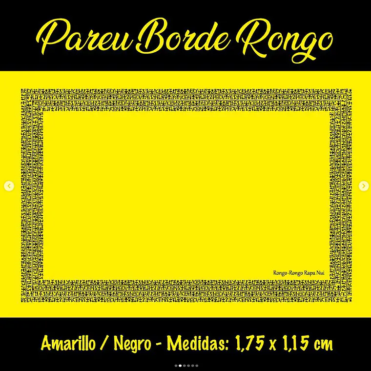 Pareo Borde Rongo Rongo amarillo / negro 1,75X1,15MTS 2