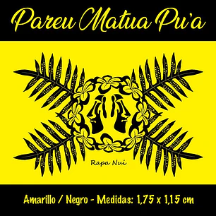 Pareo Matua Pu´a Amarillo / Negro 1,75x1,15mts
