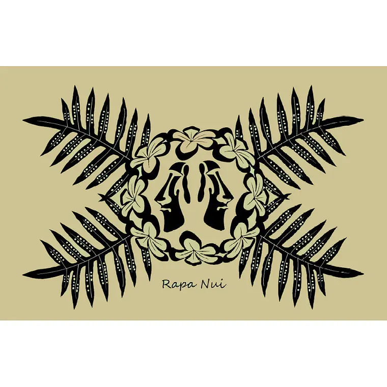 Pareo Matua Pu´a Beige / Negro 1,75x1,15mts 1