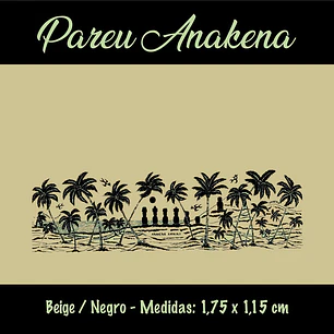 Pareo Anakena Beige / Negro 1,75x1,15mts