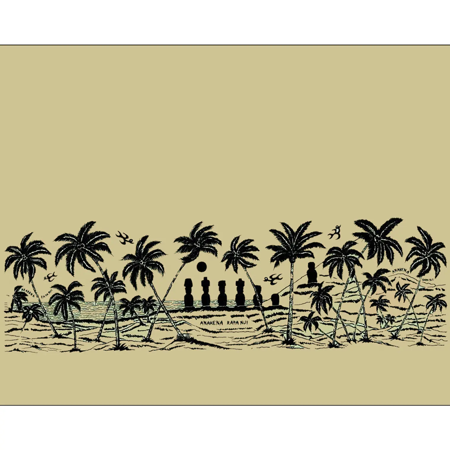 Pareo Anakena Beige / Negro 1,75x1,15mts 1