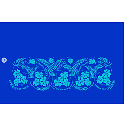 Pareo Hibisco Y Rongo Rongo azul / turquesa 1,75X1,15MTS