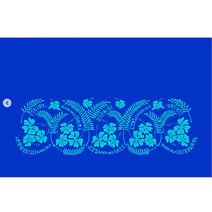 Pareo Hibisco Y Rongo Rongo azul / turquesa 1,75X1,15MTS