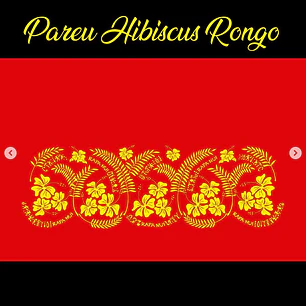 Pareo Hibisco Y Rongo Rongo rojo / naranjo 1,75X1,15MTS