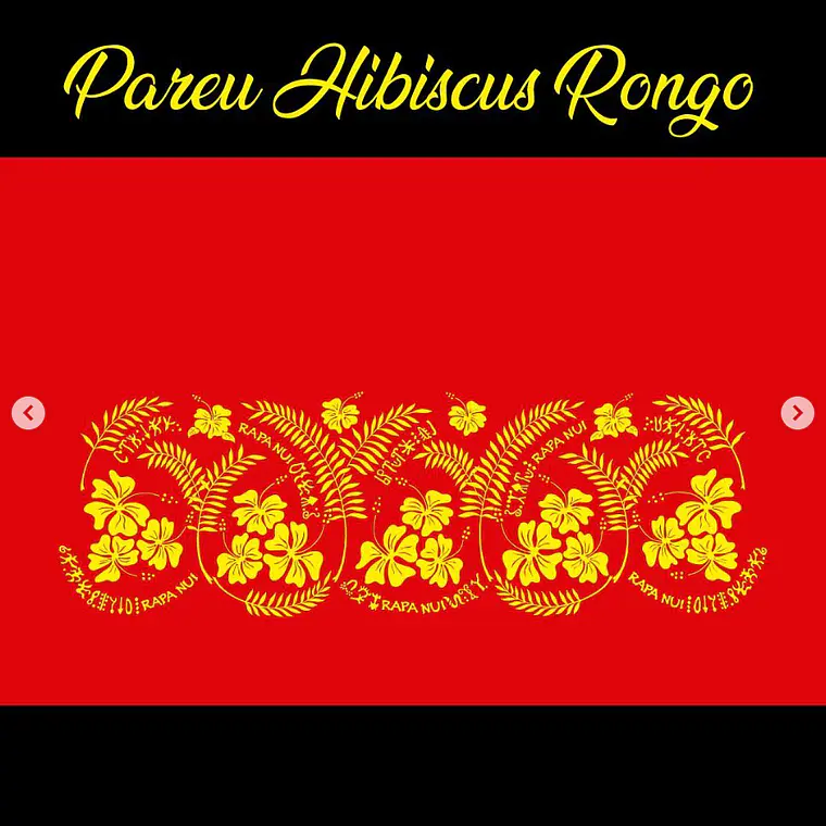 Pareo Hibisco Y Rongo Rongo rojo / naranjo 1,75X1,15MTS 2