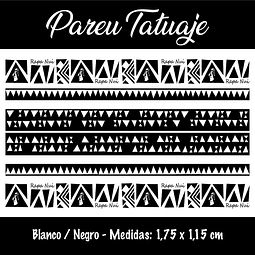 Pareo Diseño Tatuaje Blanco / negro 1,75X1,15MTS