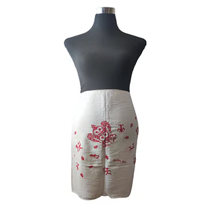 Pareo Blanco Corto Napohe Tortuga Rongo Rongo color rojo