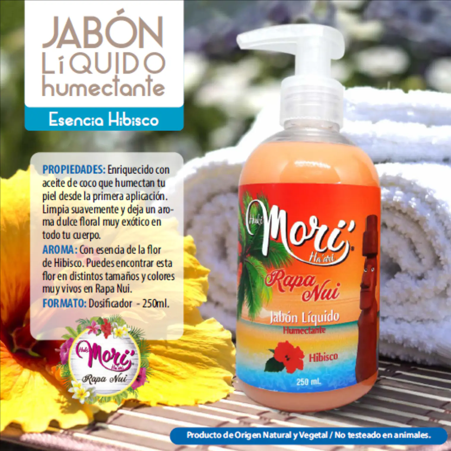 Jabón Liquido humectante Hibisco Mori Rapa Nui 250ml 3