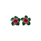 Aros con tornillo Tipanie verde oscuro Con fucsia 2cm - thumbnail 4