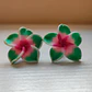 Aros con tornillo Tipanie verde oscuro Con fucsia 2cm - thumbnail 3