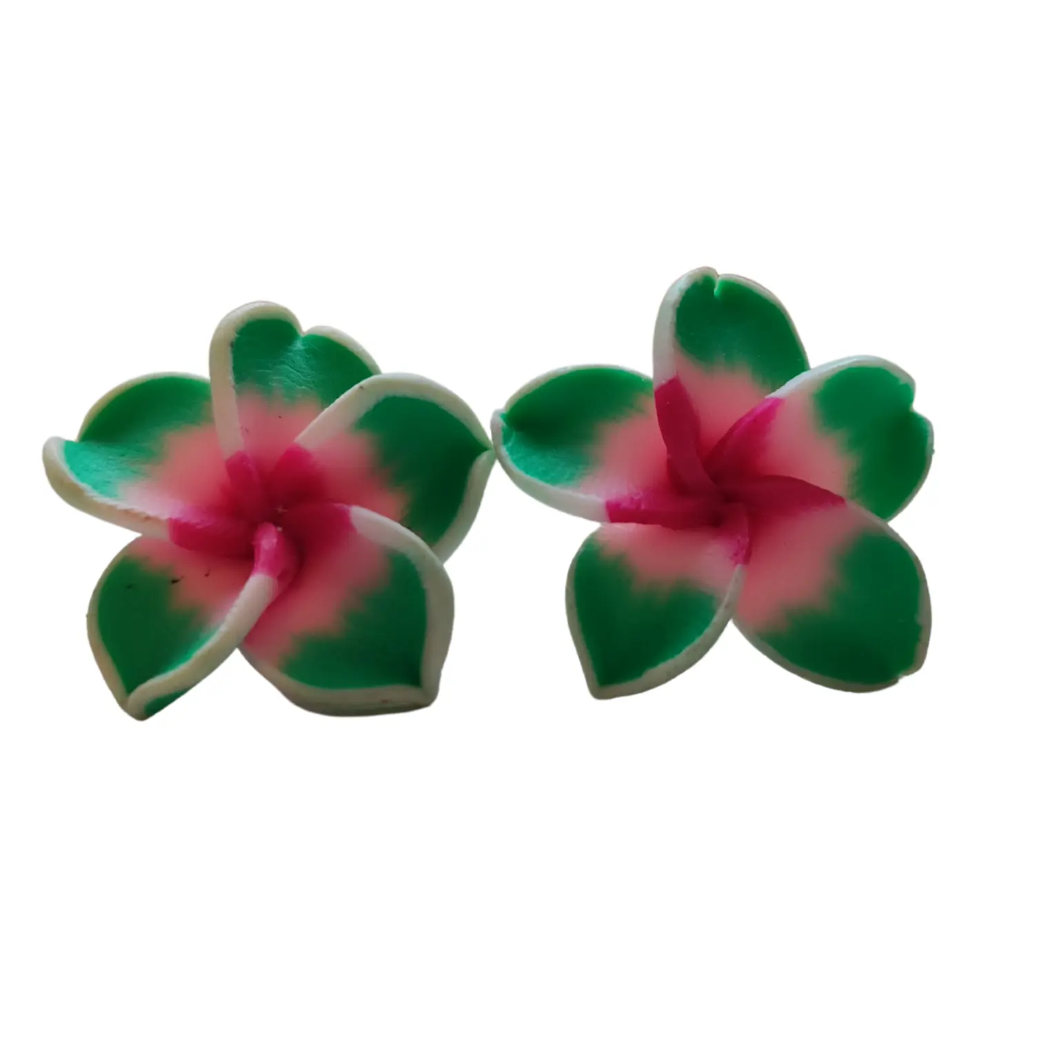 Aros con tornillo Tipanie verde oscuro Con fucsia 2cm 1
