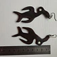 Aros largos colgantes de cuero pájaro. Largo 8cm - Miniatura 2