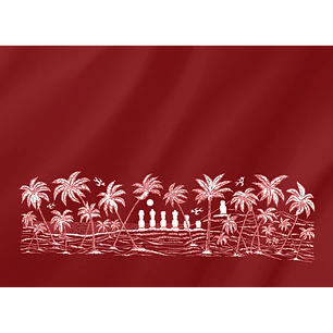 Pareo Anakena Rojo / Blanco 1,75x1,15mts