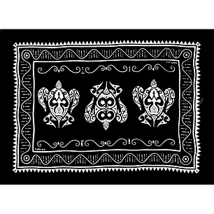 Pareo Napohe Grande Tortuga Negro / blanco 1,75X1,15MTS