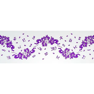 Pareo Corto Napohe flores pajaro blanco / lila 1,75X0,6MTS