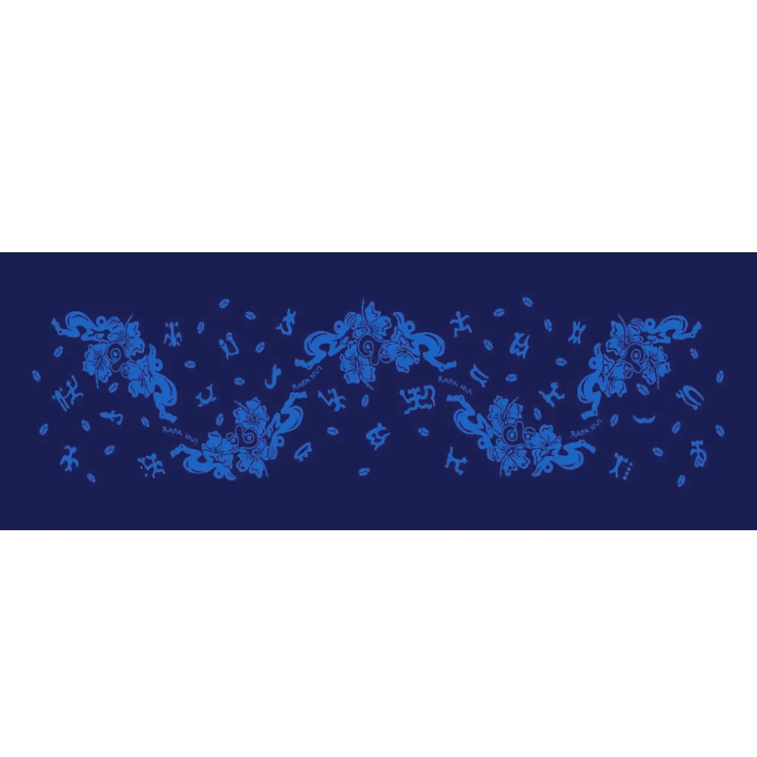 Pareo Corto Napohe flores pajaro azul / celeste 1,75X0,6MTS 1