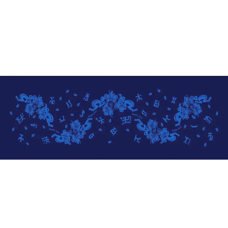 Pareo Corto Napohe flores pajaro azul / celeste 1,75X0,6MTS 1