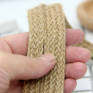 Rollo de 2mts de Cáñamo Trenzada Natural ancho de 18mm