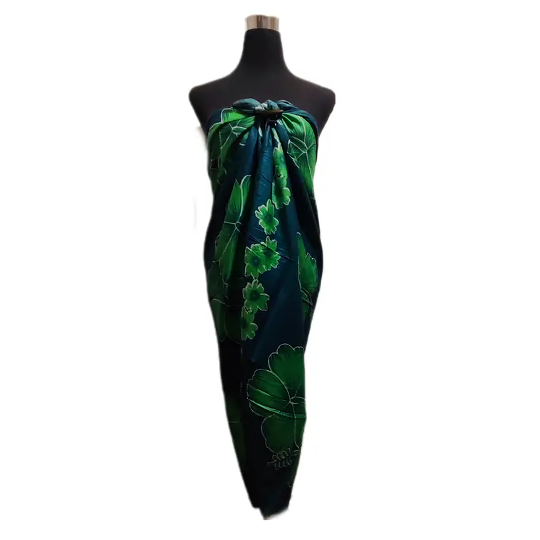 Pareo 2da seleccion verde oscuro Hibisco verde 1,10x150mts 4
