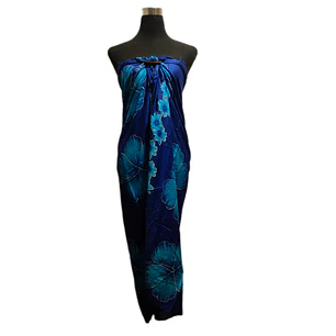 Pareo 2da seleccion Azul con Hibisco celeste 1,10x150mts