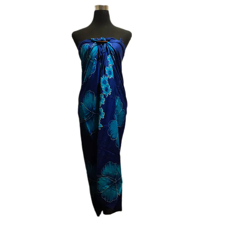 Pareo 2da seleccion Azul con Hibisco celeste 1,10x150mts 1