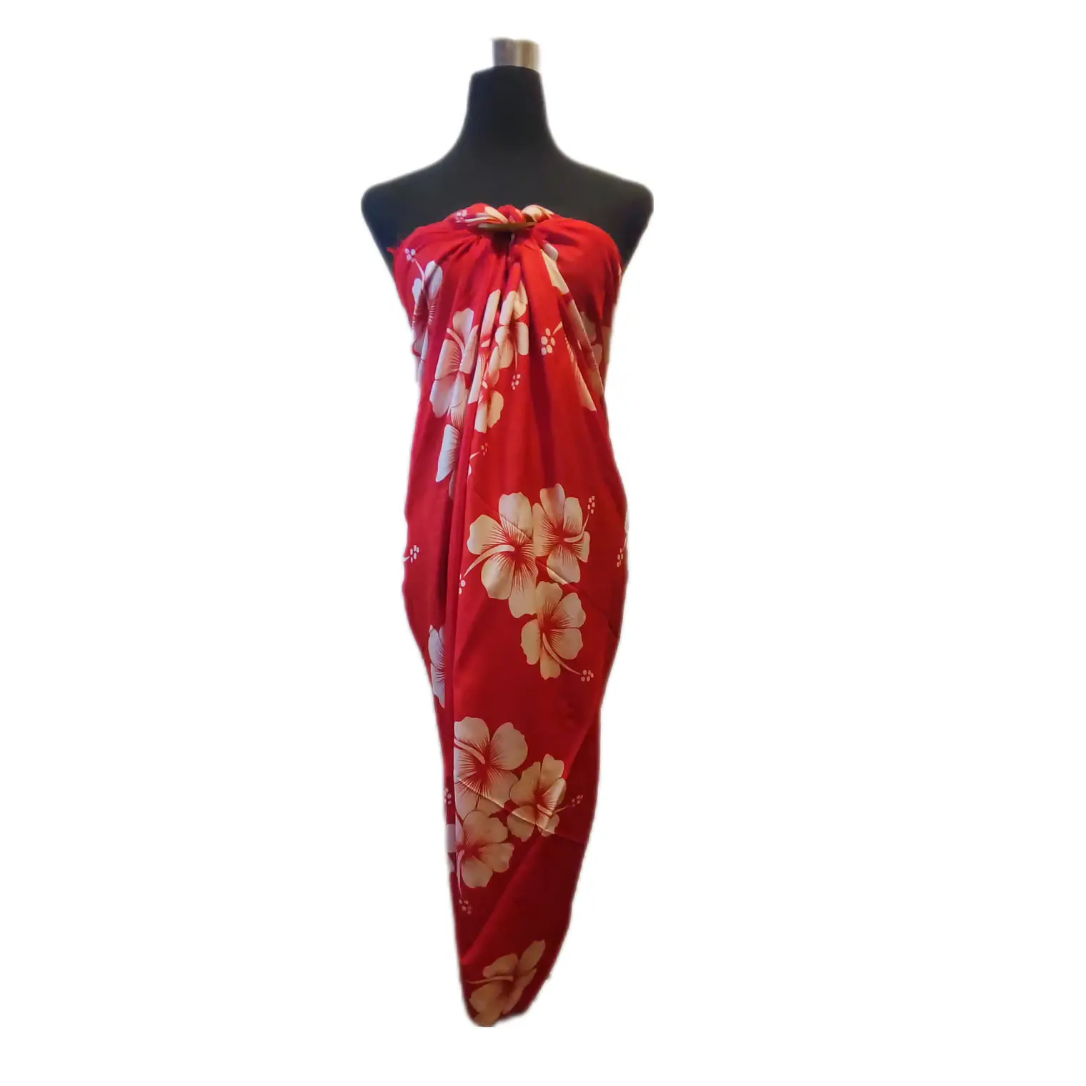 Pareo 2da seleccion rojo 3 Hibisco blanco 1,10x150mts 4