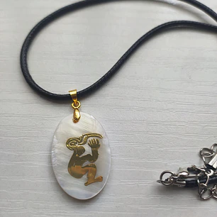 Colgante Nácar Tangata Manu bronce  / Diametro 3cm