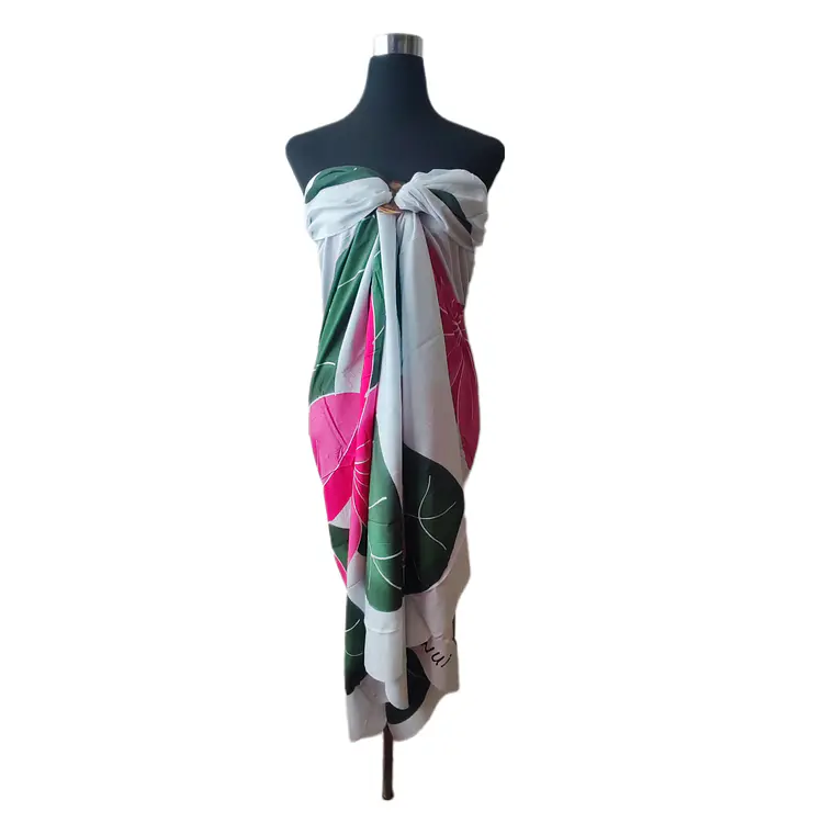 Pareo Blanco / 4 Tipanie fucsia Napohe 1,75x1,15mts 3