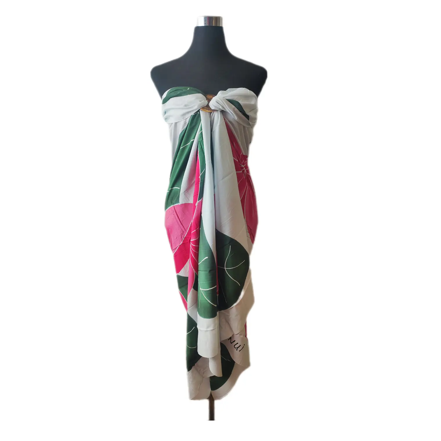Pareo Blanco / 4 Tipanie fucsia Napohe 1,75x1,15mts 2