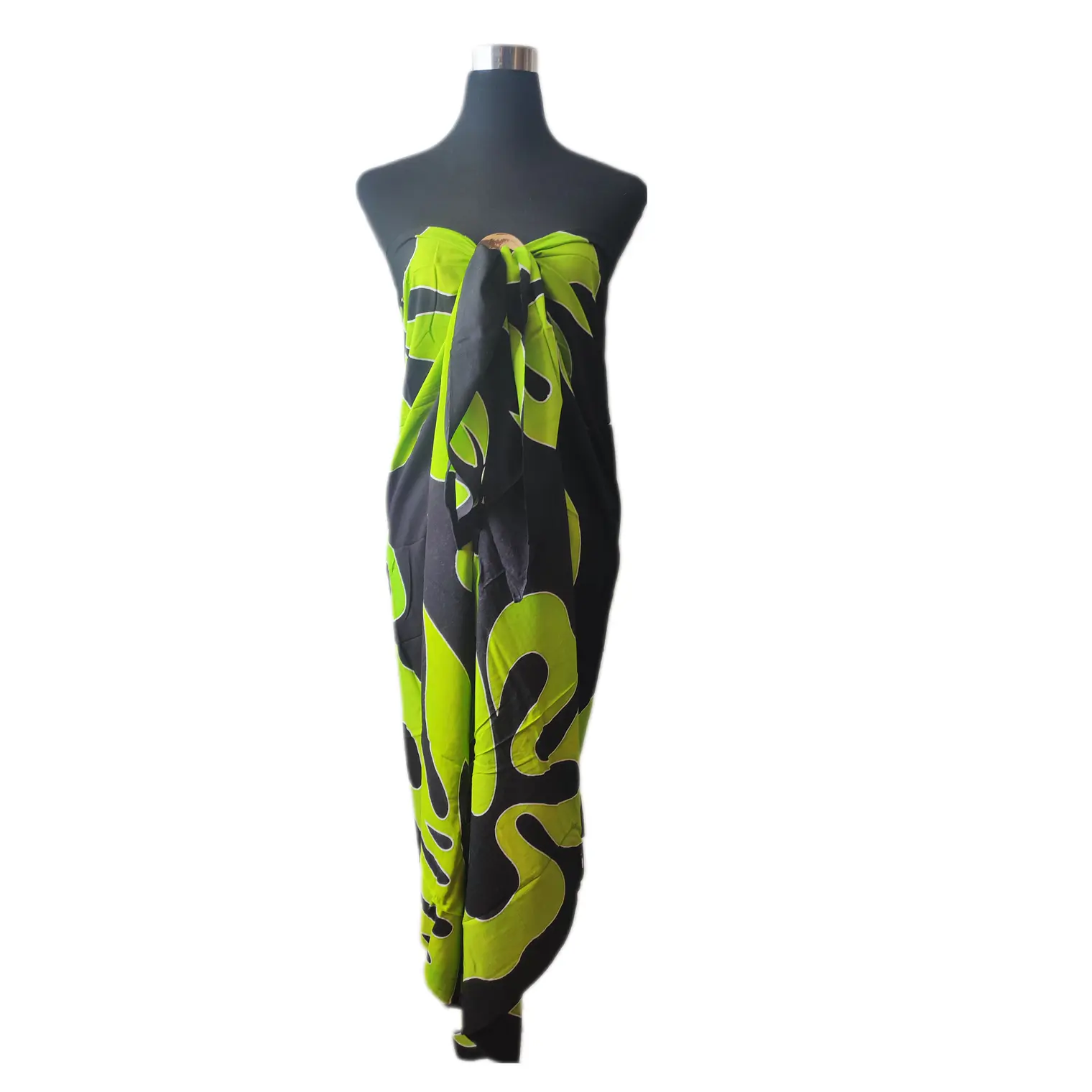 Pareo Negro / manupiri verde Napohe 1,75x1,15mts 2