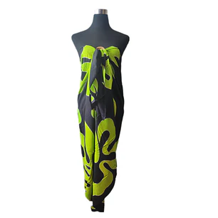 Pareo Negro / manupiri verde Napohe 1,75x1,15mts