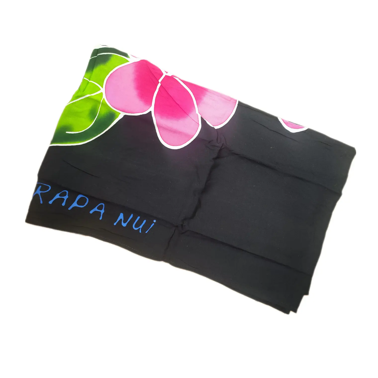 Pareo Corto negro/ tipanie fucsia Napohe 1,75X0,6MTS 3