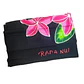 Pareo Corto negro/ tipanie fucsia rojo Napohe 1,75X0,6MTS - Miniatura 2