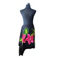 Pareo Corto negro/ tipanie fucsia rojo Napohe 1,75X0,6MTS - Miniatura 3