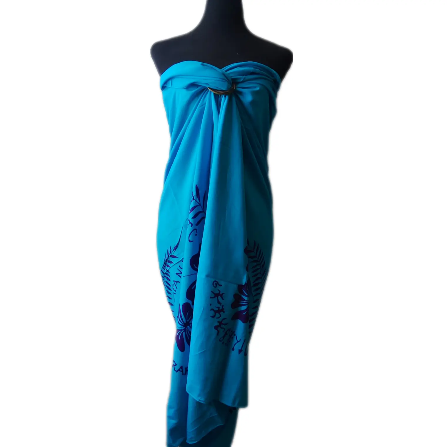 Pareo Hibisco Y Rongo Rongo celeste 1,75X1,15MTS 1