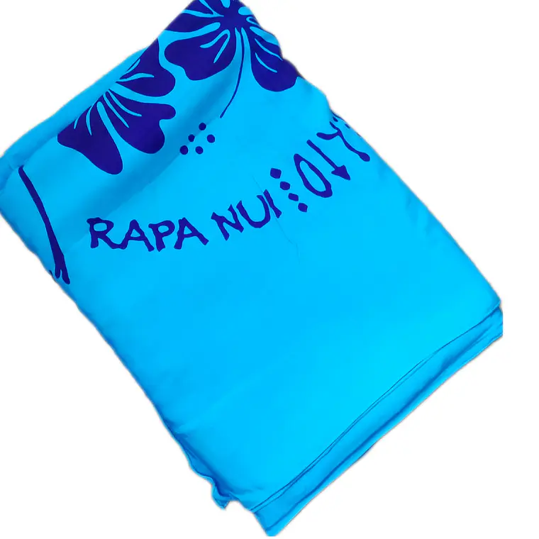 Pareo Hibisco Y Rongo Rongo celeste 1,75X1,15MTS 2