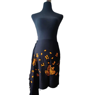 Pareo Blanco Corto Napohe Tortuga Rongo Rongo naranjo