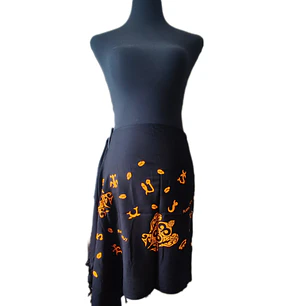 Pareo Blanco Corto Napohe Tortuga Rongo Rongo naranjo