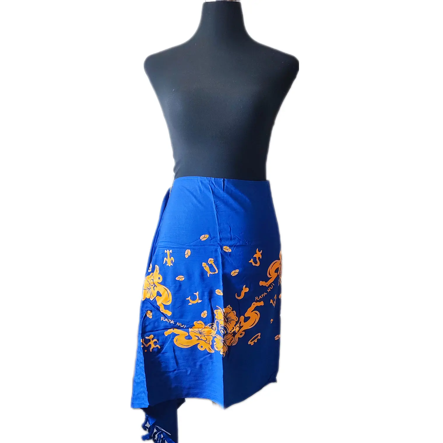 Pareo Corto Napohe flores pajaro azul / amarillo 1
