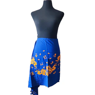 Pareo Corto Napohe flores pajaro azul / amarillo