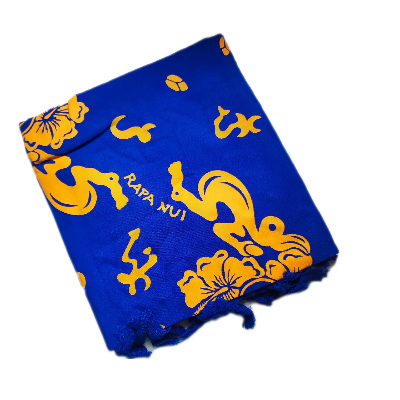 Pareo Corto Napohe flores pajaro azul / amarillo 2