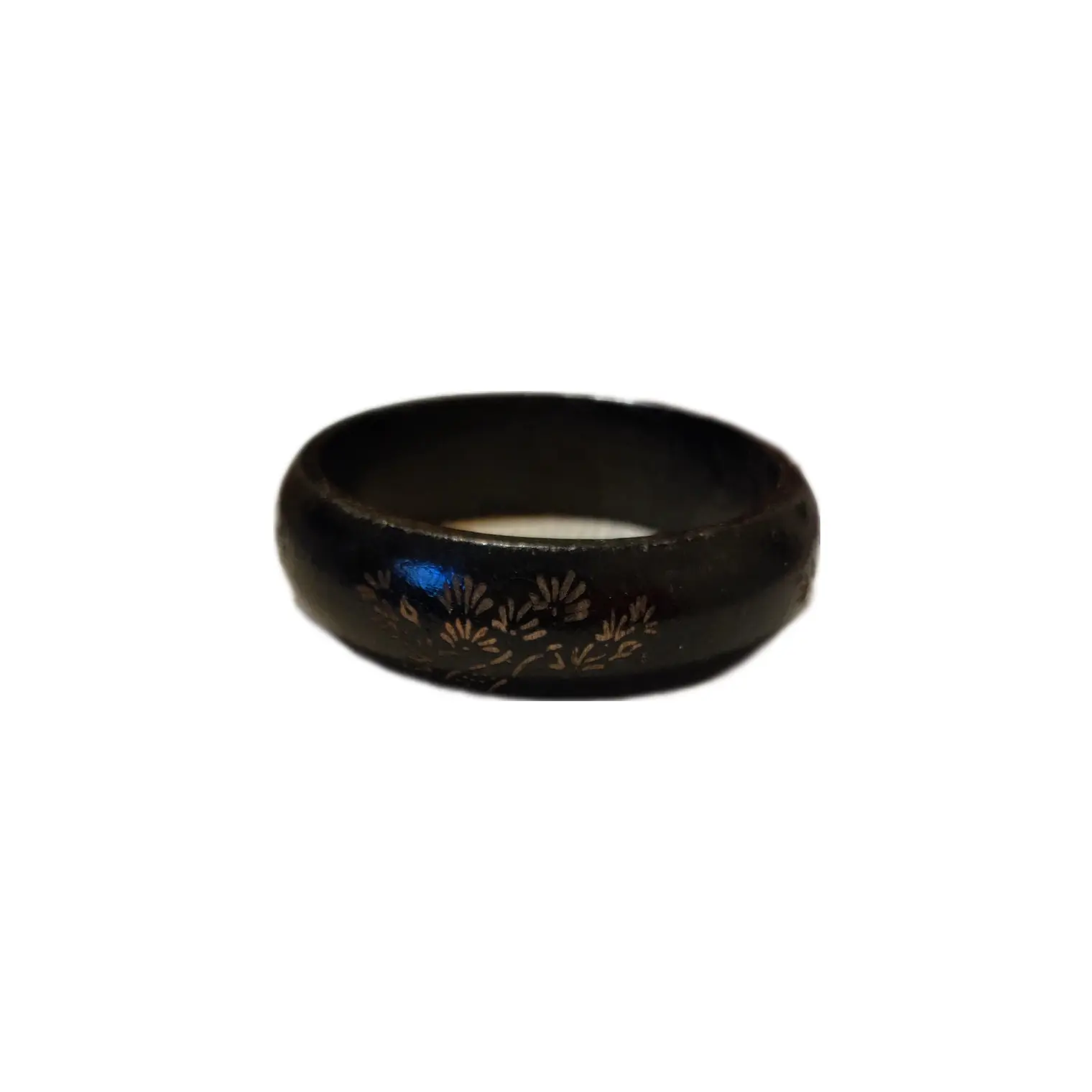 Pulsera de madera color negro con flores 3