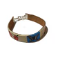 Pulsera de cuero pintado con flores tipanie y maripoa - thumbnail 1