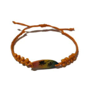 Pulsera hilo ajustable con mostacilla y tabla de surf