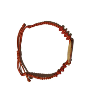 Pulsera hilo ajustable rojo mostacilla y tabla de surf