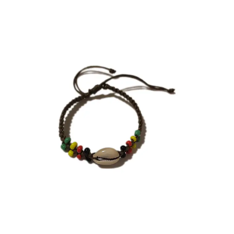 Pulsera de hilo ajustable con mostacilla y pure blanco 3