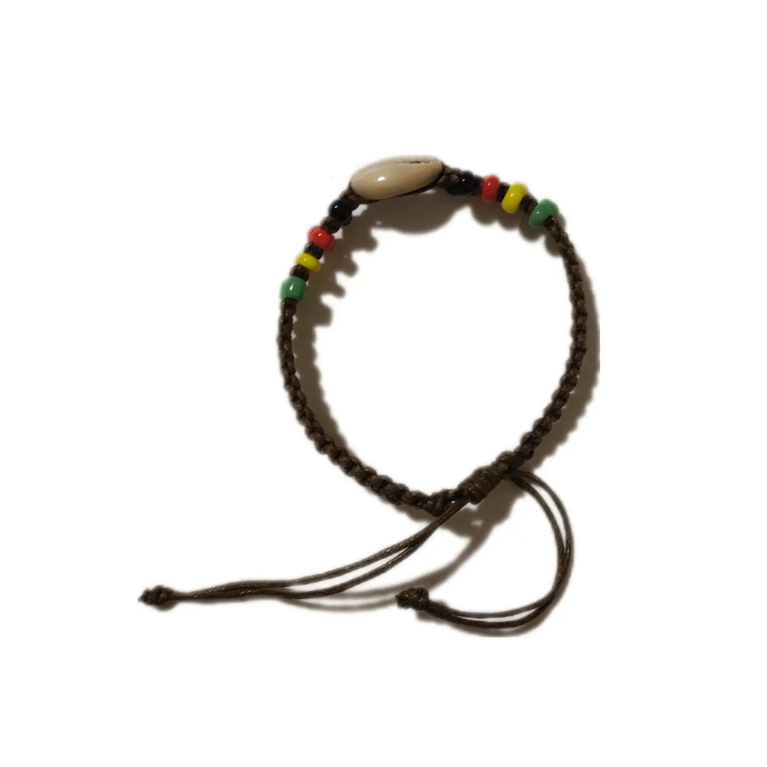 Pulsera de hilo ajustable con mostacilla y pure blanco 2