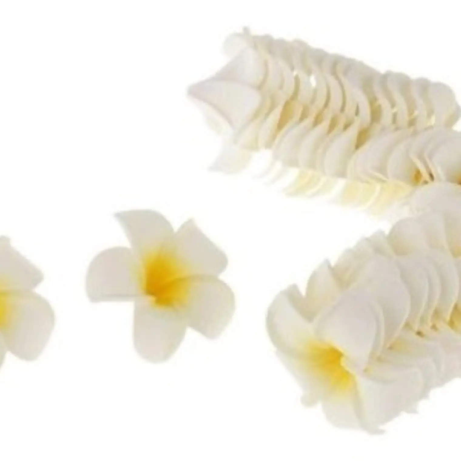 1 Flor Tipanie Blanco Con Amarillo De Goma Eva 4,5cm 2
