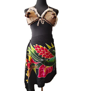 Pareo Corto negro/ Cala fucsia Napo 1,75X0,6MTS