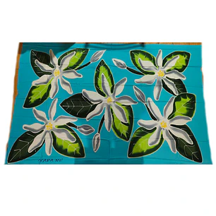 Pareo Celeste tiare blanco Napohe 1,75x1,15mts